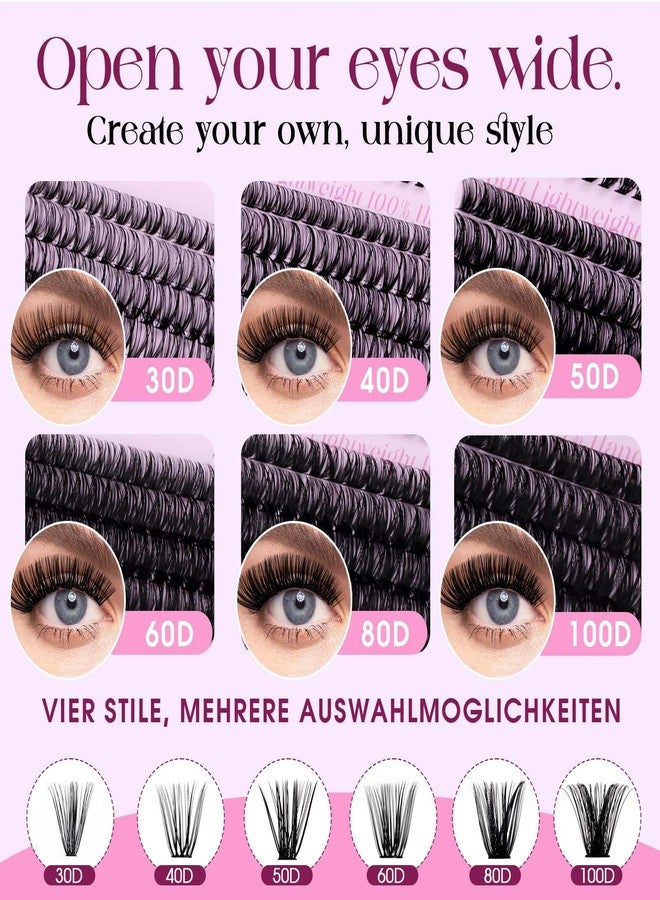 WENDY LASHES Lash Clusters Kit 30D+40D+50D+60D+80D+100D Wispy Individual Lashes Kit D-Curly Volume Lash Extensions 10-16mm Natural DIY Cluster Lashes Kit for Beginners - Image 3